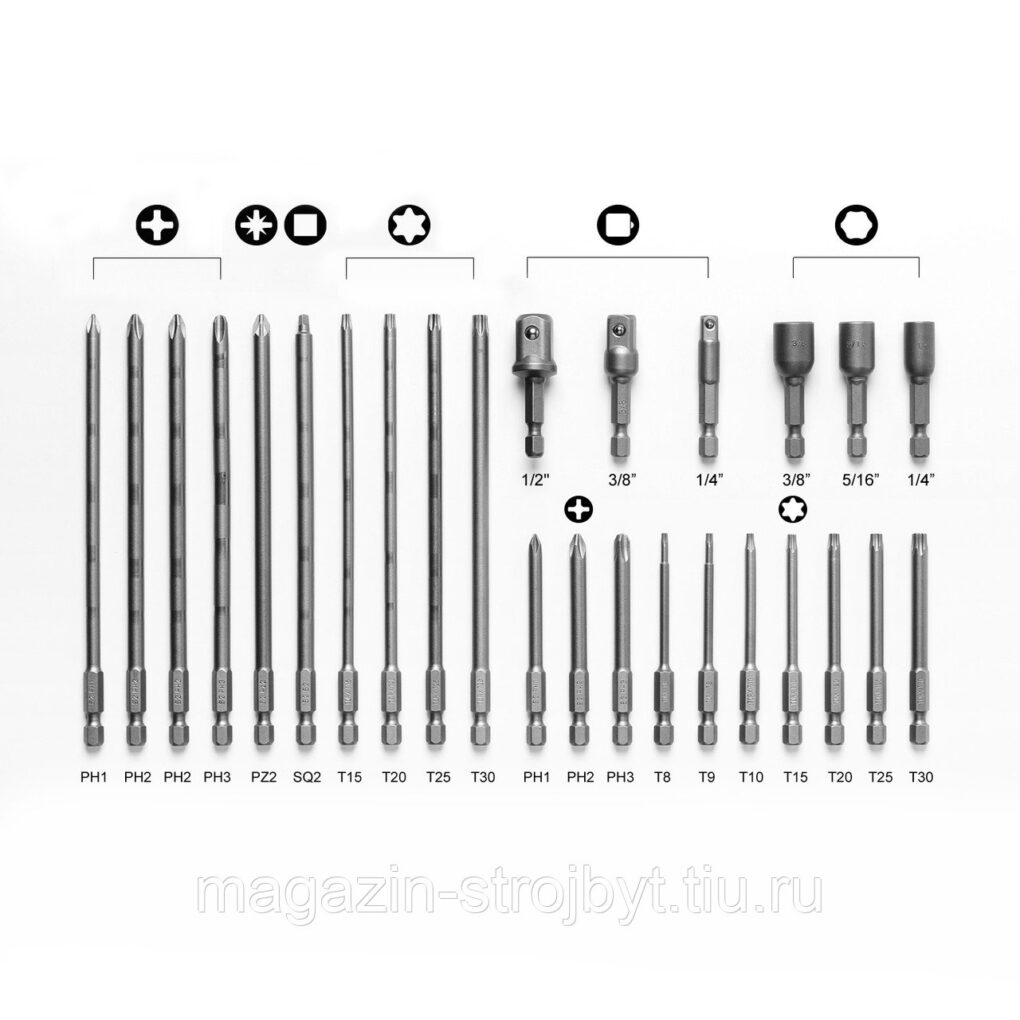 Какие бывают биты для шуруповерта их названия и фото